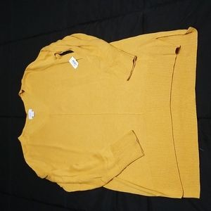 Old Navy V-Neck Tunic Sweater, Size L, Mustard Yellow